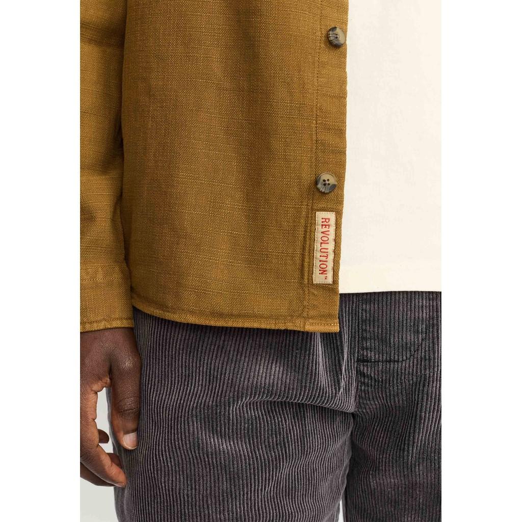 Revolution Casual Shirt Dustbrown Langarmhemd Herren braungelb
